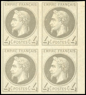 * N°27B - 4c. Gris. Bloc De 4. ND. BdeF. TB. - 1863-1870 Napoleon III With Laurels