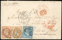 O N°28B+ 29 + 31 - 10c. + 20c. + 40c. Obl. GC 1769 Sur Lettre Frappée Du CàD De LE HAVRE Du 28 MARS 1870 à Destination D - 1863-1870 Napoleon III With Laurels