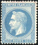 * N°29A - 20c. Bleu. Décentré. Grosse Charnière. B. - 1863-1870 Napoléon III. Laure