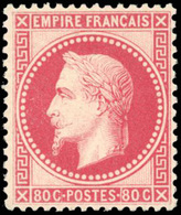 * N°32d - 80c. Rose Vif. Trace Imperceptible De Charnière. SUP. - 1863-1870 Napoleon III With Laurels