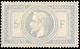 * N°33 - 5F. Violet-gris. Pièce Superbe. Fraîcheur Postale. SUP. - 1863-1870 Napoléon III. Laure