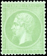 * N°35 - 5c. Vert Pâle S/bleu. Nuance Exceptionnelle. SUP. R. - 1863-1870 Napoléon III Lauré