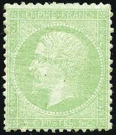 * N°35 - 5c. Vert Pâle S/bleu. Timbre Rare. B. - 1863-1870 Napoléon III Con Laureles