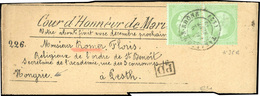O N°35 - Paire Du 5c. Vert-pâle S/bleu, Obl. S/bande De Journal Frappée Du CàD De TARASCON-SUR-RHONE Du 22 Septembre 187 - 1863-1870 Napoleon III Gelauwerd