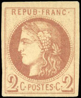 * N°40A - 2c. Chocolat Clair. Report 1. SUP. - 1870 Ausgabe Bordeaux