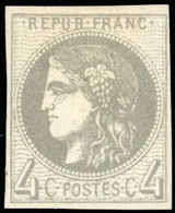 * N°41Bd - 4c. Gris-foncé. Nuance Rare. TB. - 1870 Ausgabe Bordeaux