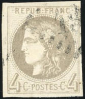 O N°41B - 4c. Gris. Report 2. Obl. TB. - 1870 Bordeaux Printing