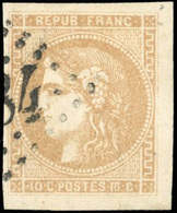 O N°43A - 10c. Bistre. Report 1. 1 Paire + 6 Timbres De Nuances Différentes. Obl. Grandes Marges. SUP. - 1870 Bordeaux Printing