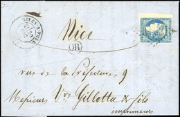 O N°44B - 20c. Bleu. Type 1. Report 2. BdF. Obl. Triangle S/lettre Frappée Du CàD De RIVES SUR FURE Du 20 Décembre 1870  - 1870 Ausgabe Bordeaux