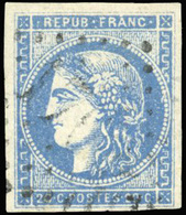 O N°45Cb - 20c. Outremer. Type II. Report 3. Obl. GC. Nuance Rare. SUP. - 1870 Ausgabe Bordeaux