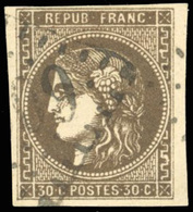 O N°47 - 30c. Brun. Obl. B. - 1870 Bordeaux Printing