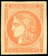* N°48 - 40c. Orange. Grandes Marges. SUP. - 1870 Uitgave Van Bordeaux