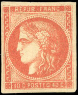 * N°48e - 40c. Rouge-sang Foncé. Nuance Extrême. Grande Fraîcheur. SUP. - 1870 Bordeaux Printing