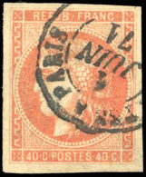 O N°48g - 40c. Rouge-sang. Obl. CàD Ambulant Du 1er Juin 1871. SUP. - 1870 Emisión De Bordeaux