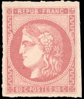 * N°49a - 80c. Rose Clair. Très Frais. SUP. - 1870 Ausgabe Bordeaux