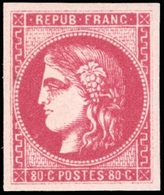 * N°49c - 80c. Rose Carminé. Nuance Très Très Vive. Très Frais. SUP. - 1870 Emission De Bordeaux