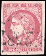 O N°49 - 80c. Rose. Obl. GC 2587. TB. - 1870 Uitgave Van Bordeaux