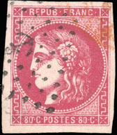 O N°49c - 80c. Rose Carminé. Obl. Ancre. SUP. - 1870 Bordeaux Printing