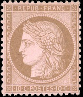 * N°58 - 10c. Brun S/rose. SUP. - 1871-1875 Cérès