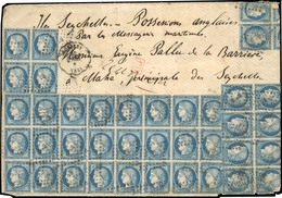 O N°60 - 25c. Cérès Bloc De 24 + 2 X Blocs De 4 + Bloc De 8 S/lettre Frappée Du CàD De LORIENT Du 22 Octobre 1874 à Dest - 1871-1875 Ceres