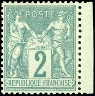 ** N°62 - 2c. Vert. BdeF. Pièce De Rêve. SUP. - 1876-1878 Sage (Type I)