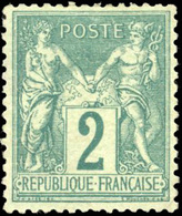 * N°62 - 2c. Vert. Très Bon Centrage. TB. - 1876-1878 Sage (Type I)