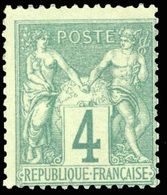 ** N°63 - 4c. Vert. B. - 1876-1878 Sage (Typ I)