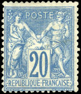 (*) N°73 - 20c. Bleu. Centrage Habituel Pour Ce Timbre. L'un Des Plus Rare Timbre De France. Moins De 10 Exemplaires Con - 1876-1878 Sage (Typ I)