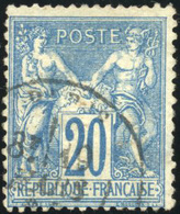 O N°73 - 20c. Bleu. Non émis. Signé Jean HOTZ. Ex Collection FERRARI. Non Côté Obl. Pièce Unique. SUP. RRR. - 1876-1878 Sage (Type I)