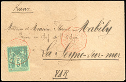 O N°75 - 5c. Vert Obl. S/lettre Frappée Du Cachet Octogonal Rouge De LOANGO A MARSEILLE Du 15 Décembre 1892 à Destinatio - 1876-1878 Sage (Typ I)