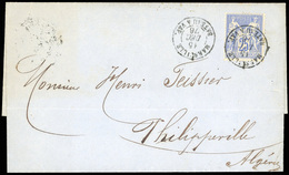 O N°78 - 25c. Bleu Obl. S/lettre Frappée Du CàD De MARSEILLE - BATEAU A VAPEUR Du 15 Décembre 1876 à Destination De PHIL - 1876-1878 Sage (Type I)
