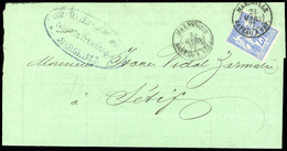 O N°78 - 25c. Bleu Obl. S/lettre Frappée Du CàD De MARSEILLE - BATEAU A VAPEUR Du 23 Mars 1877 à Destination De SETIF -  - 1876-1878 Sage (Typ I)