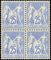 ** N°79 - 25c. Outremer. Bloc De4. Centrage Exceptionnel. Pièce De Rêve. SUP. - 1876-1878 Sage (Type I)