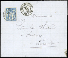 O N°79 - 25c. Bleu Obl. S/lettre Frappée Du CàD De PHILIPPEVILLE - BATEAU A VAPEUR Du 20 Octobre 1877 à Destination D'AN - 1876-1878 Sage (Type I)