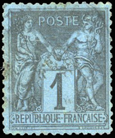 O N°84 - 1c. Bleu De Prusse. Obl. Centrage Parfait. Petite Altération De Couleur Mais TB. - 1876-1878 Sage (Typ I)