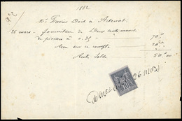 O N°89 - 10c. Noir S/lilas Utilisation Fiscale En 1882. TB. - 1876-1878 Sage (Type I)