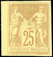 (*) N°92d - 25c. Bistre S/jaune. Granet. ND. Type II. Petit BdeF. SUP. - 1876-1878 Sage (Typ I)