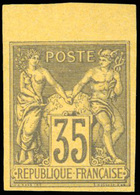 * N°93b - 35c. Violet-noir Sur Jaune. HdeF. ND. TB. - 1876-1878 Sage (Type I)