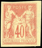 (*) N°94 - 40c. Orange. Granet. ND. Type II. Petit BdeF. SUP. - 1876-1878 Sage (Typ I)