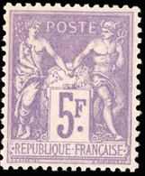 ** N°95 - 5Fr. Violet Sur Lilas. Centrage Parfait. SUP. - 1876-1878 Sage (Typ I)