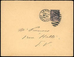 O N°97 - 25c. Noir S/rose Obl. Cachet Duplex Killer 1900 S/lettre Locale De PARIS Frappée Du CàD U.S. POSTAL EXPOSITION  - 1876-1878 Sage (Typ I)