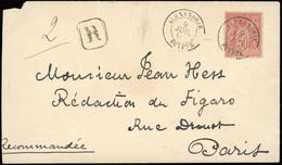 O N°98 - 50c. Rose Obl. S/lettre Recommandée Frappée Du CàD D'ALEXANDRIE - EGYPTE Du 9 Juillet 189- à Destination De PAR - 1876-1878 Sage (Type I)