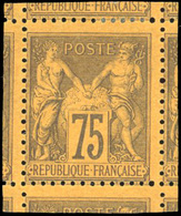 * N°99 - 75c. Violet S/jaune. Encadré De 4 Voisins. SUP. - 1876-1878 Sage (Type I)