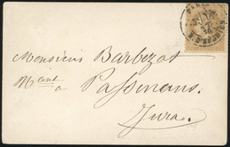 O N°28 - LE VICTOR HUGO. 10c. Laurés Obl. S/carte Frappée Du CàD De PARIS - R. D'ENGHIEN Du 16 Octobre 1870 à Destinatio - Krieg 1870