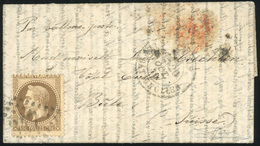 O N°30 - LE GARIBALDI. 30c. Laurés Obl. GC 347 S/lettre Frappée Du CàD De PARIS - LES BATIGNOLLES Du 20 Octobre 1870 à D - War 1870