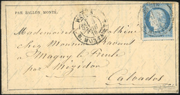 O N°37 - LE FERDINAND FLOCON. 20c. Siège Obl. S/Gazette Des Absents Incomplète N°4, Frappée Du CàD De PARIS - R. MONTAIG - Krieg 1870