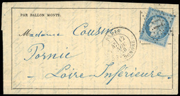 O N°37 - LE GENERAL ULRICH. 20c. Siège Obl. étoile ''11'' Sur Gazette Des Absents N°6 Frappée Du CàD De PARIS-RUE ST HON - Krieg 1870