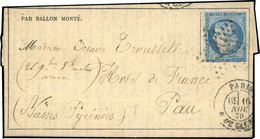 O N°37 - LE GENERAL UHRICH. 20c. Siège Obl. S/Gazette Des Absents N°8 Frappée Du CàD De PARIS - R. DE CLERY Du 16 Novemb - Oorlog 1870