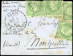 O N°20x 4 - LE DENIS PAPIN. 5c. Dentelés Obl. étoile S/petite Enveloppe Avec Mention Manuscrite ''Armée De Paris - 45° M - Oorlog 1870