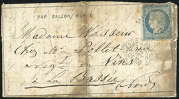 O N°37 - LE LAVOISIER. 20c. Siège Obl. étoile 17 S/Dépêche Ballon N°12 Frappée Du CàD De PARIS - R. DU PONT-NEUF Du 20 D - War 1870